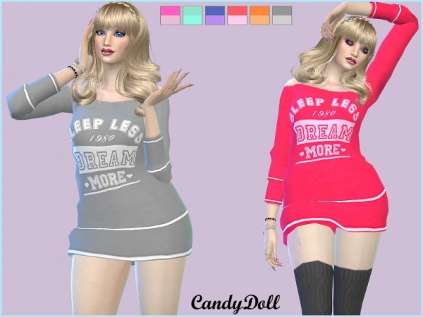  The Sims Resource: CandyDoll Night Shirts Set