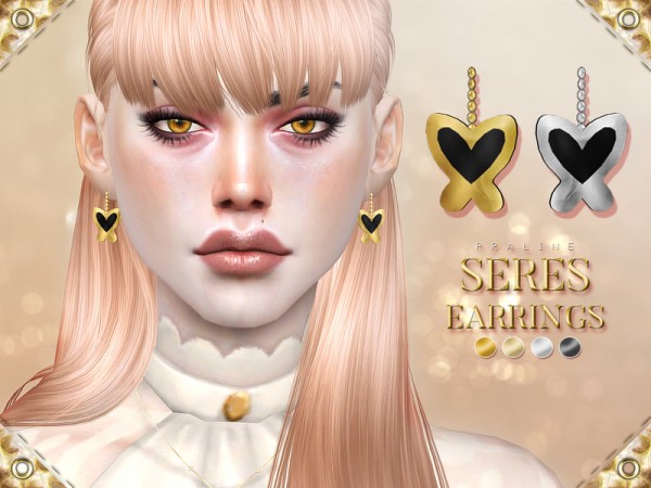  The Sims Resource: Seres Earrings by Pralinesims