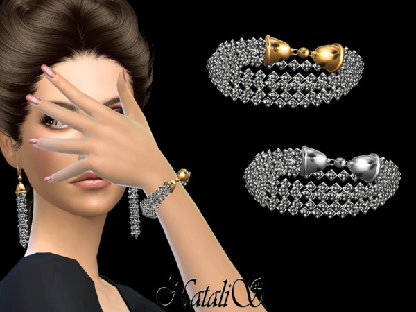  The Sims Resource: Crystal Multi strand Bracelet by NataliS