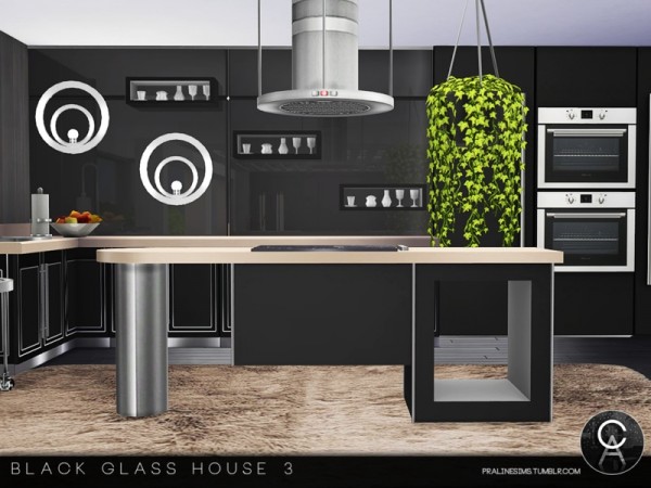  The Sims Resource: Black Glass House 3 by Pralinesims