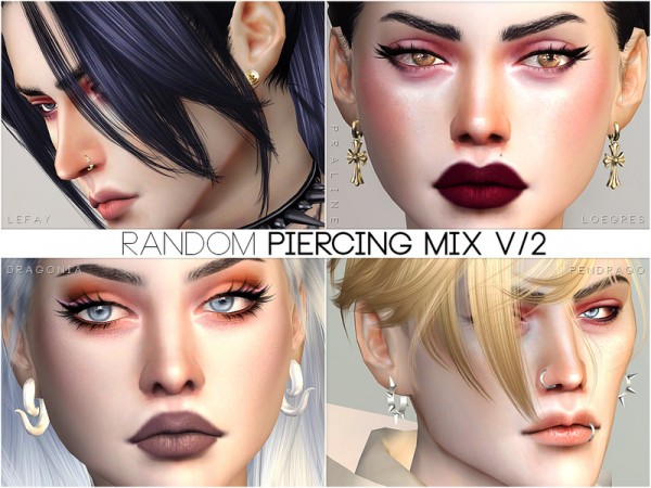  The Sims Resource: Random Piercing Mix V/2 by Pralinesims