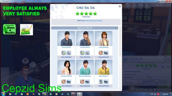  Simsworkshop: Employee always very satishfied by cepzid