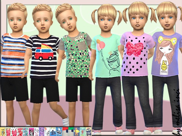  The Sims Resource: Toddler Printed T shirt by melisa inci