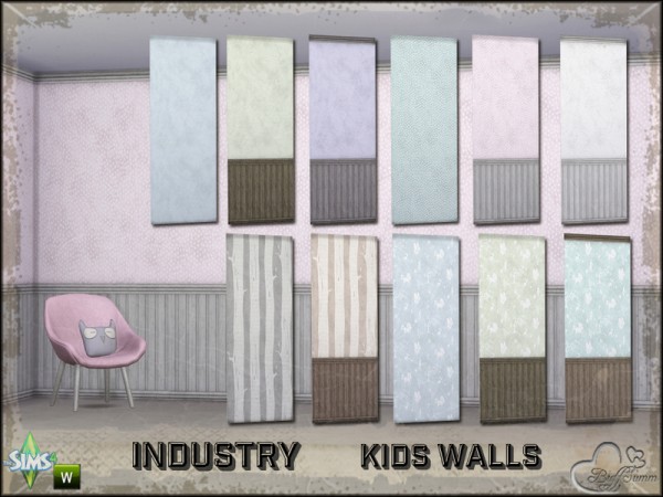  The Sims Resource: Industry Kids Wall Set by BuffSumm