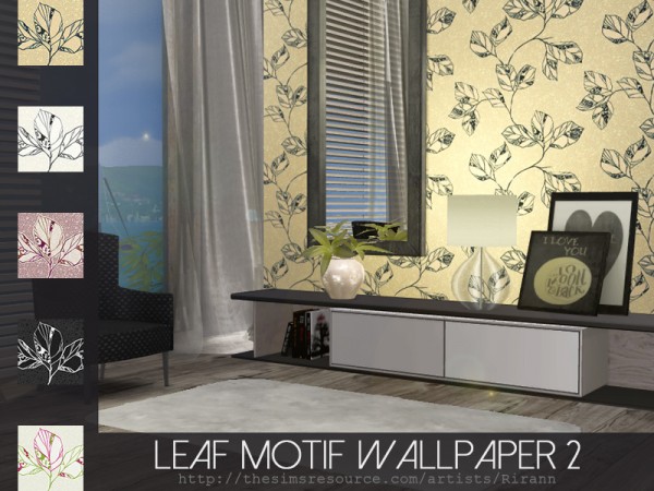  The Sims Resource: Leaf Motif Wallpaper 2 by Rirann