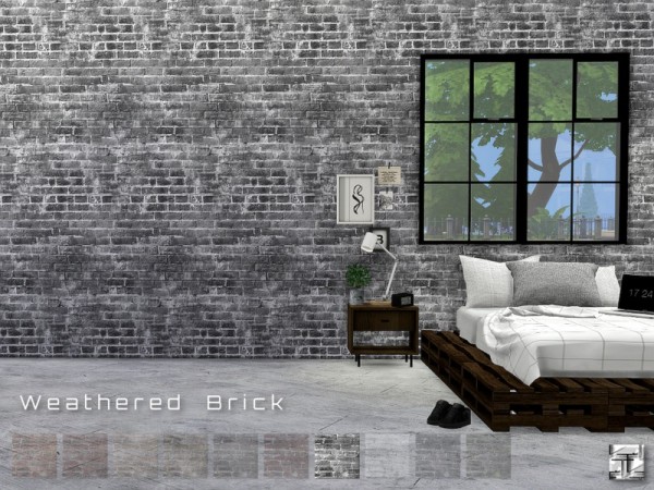  The Sims Resource: Weathered Brick Walls by .Torque