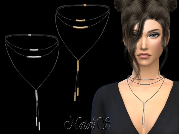  The Sims Resource: Boho Multilayer Choker Necklace by NataliS