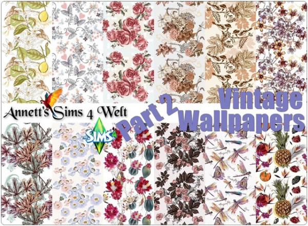  Annett`s Sims 4 Welt: Vintage wallpapers part 2