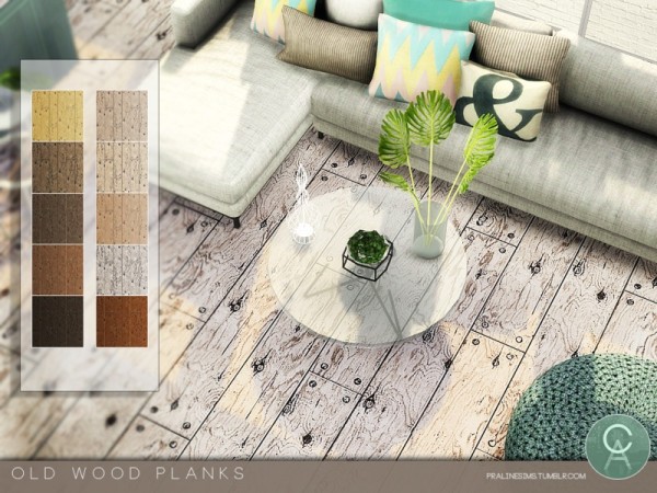 The Sims Resource: Old Wood Planks by Pralinesims