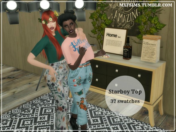  The Sims Resource: Starboy Top by mxfsims
