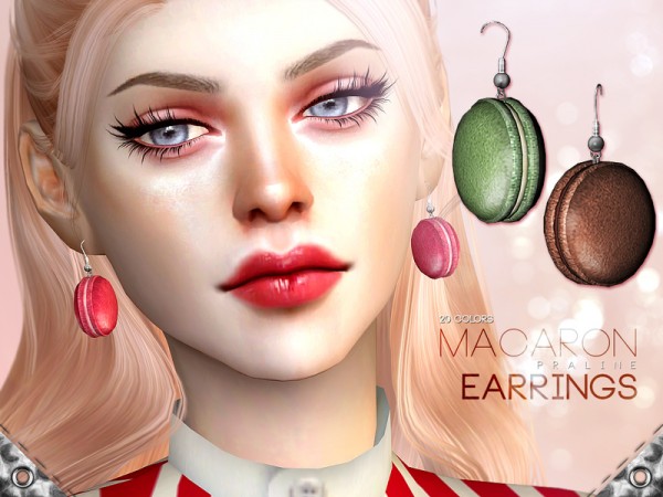  The Sims Resource: Macaron Earrings by Pralinesims