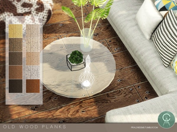  The Sims Resource: Old Wood Planks by Pralinesims