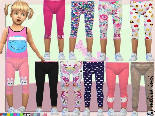  The Sims Resource: Toddler Girls Mixed Leggings by melisa inci