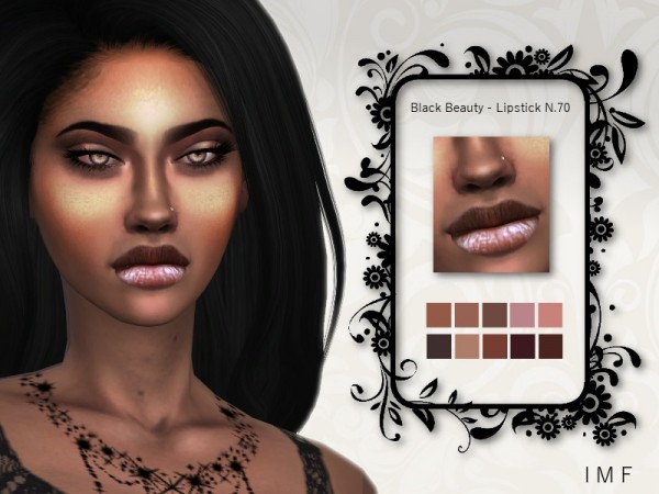  The Sims Resource: Black Beauty Lipstick N.70 by IzzieMcFire