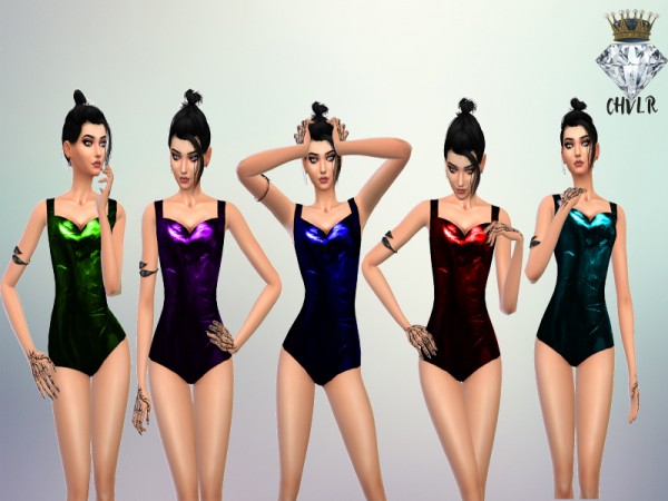  The Sims Resource: Leather Swimwear by MadameChvlr