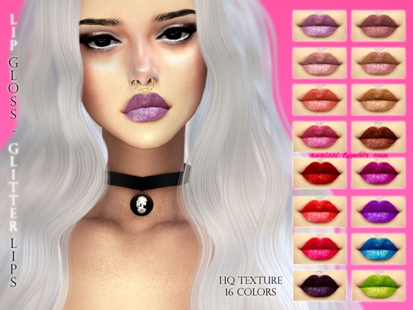  The Sims Resource: Glitter Lips by ANGISSI