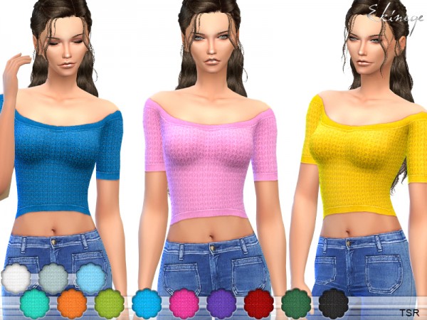  The Sims Resource: Knit Crop Top by ekinege