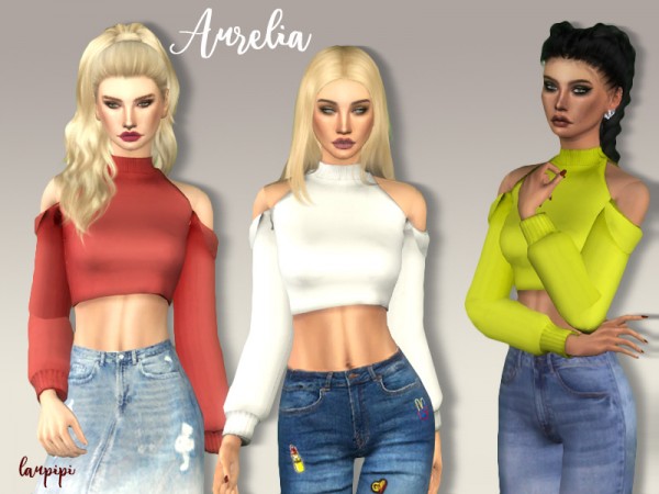  The Sims Resource: Aurelia Top by Laupipi