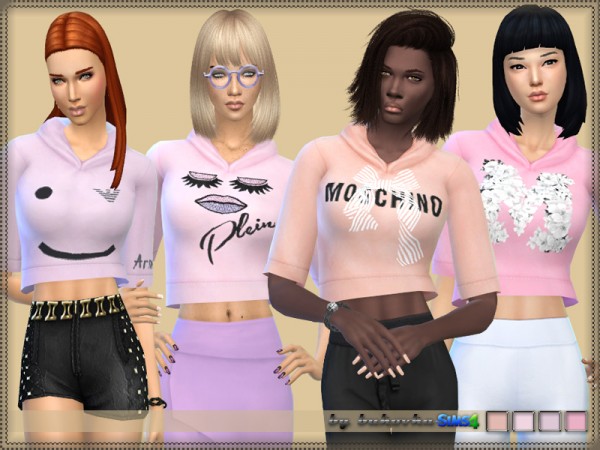  The Sims Resource: Hoody Four Pink by bukovka