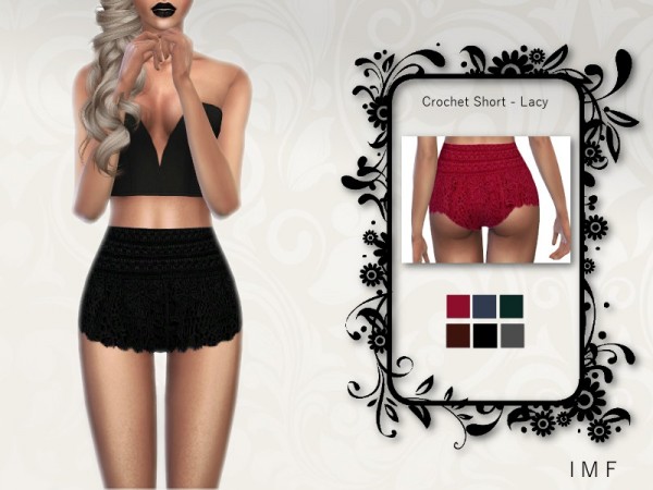  The Sims Resource: Crochet Short   Lacy by IzzieMcFire