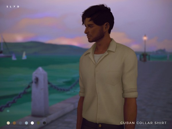  The Sims Resource: Cuban Collar Shirt by SLYD