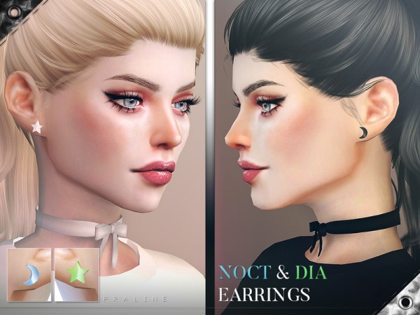  The Sims Resource: Noct and Dia Earrings by Pralinesims