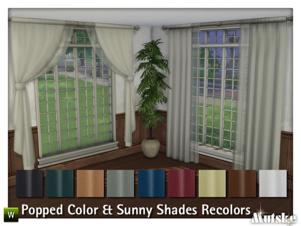  The Sims Resource: Popped Colors and Sunny Shade Curtain Recolors