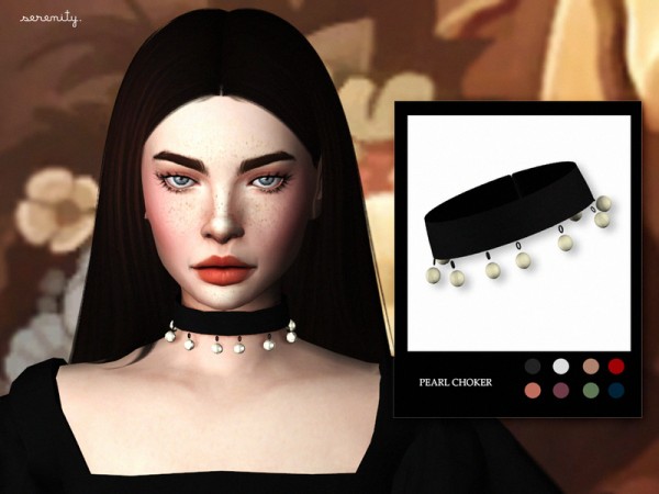  The Sims Resource: Pearl Choker by serenity cc