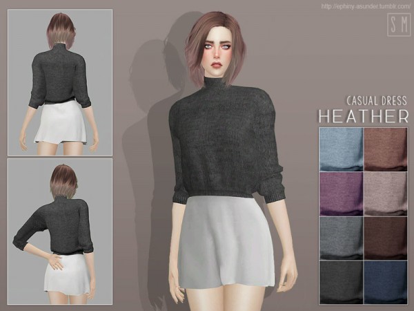  The Sims Resource: Heather   Casual Dress by Screaming Mustard