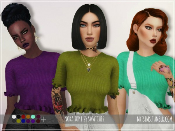  The Sims Resource: Nora Top by mxfsims