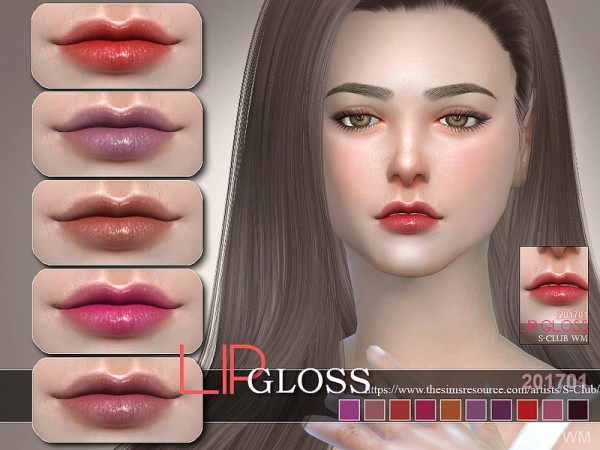  The Sims Resource: Lipgloss 201701 by S Club