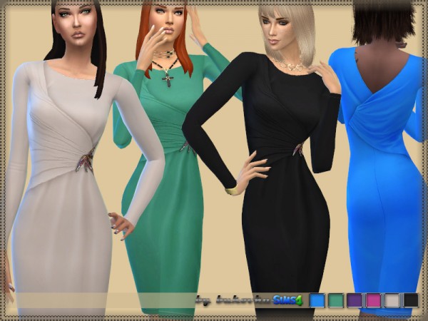  The Sims Resource: Dress Jersey Draping by bukovka