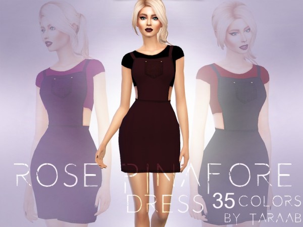  The Sims Resource: Rose Pinafore Dress by taraab