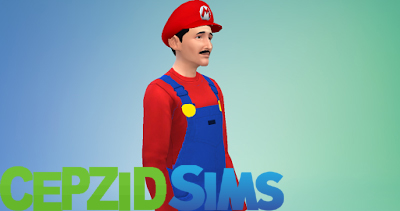  Simsworkshop: Mario Overall Outfits and Hats by cepzid