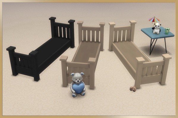  Blackys Sims 4 Zoo: Single bed Kunter colorful by Cappu