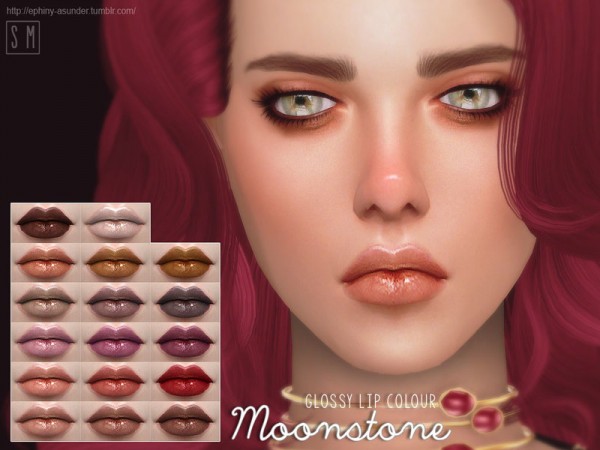  The Sims Resource: Moonstone   Glossy Lip Colour by Screaming Mustard