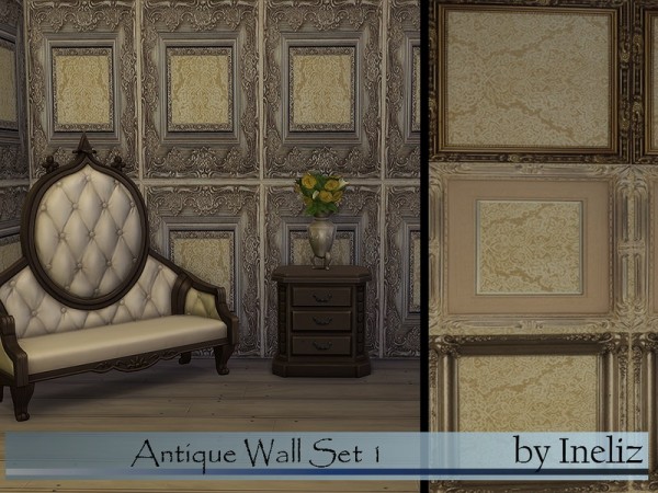  The Sims Resource: Antique Wall Set 1 by Ineliz