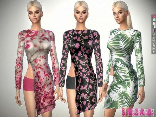  The Sims Resource: 327   Open Spring Dress With Zip by sims2fanbg
