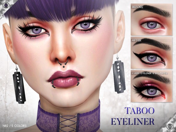  The Sims Resource: Taboo Eyeliner N62 by Pralinesims