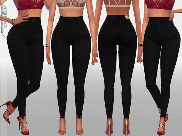  The Sims Resource: High Rise Black Denim by Pinkzombiecupcakes