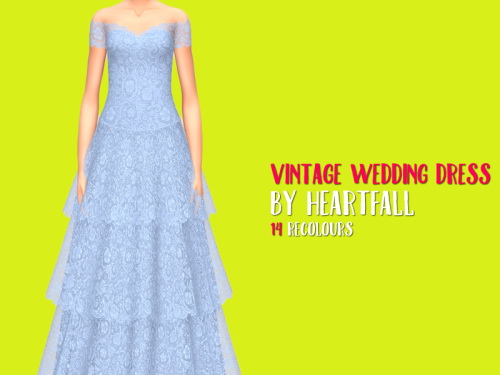  Simsworkshop: Vintage Wedding Dress by heartfall