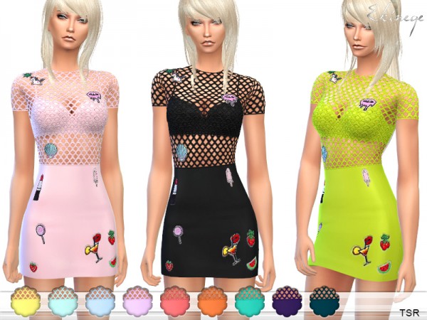  The Sims Resource: Mini Dress With Patches by ekinege