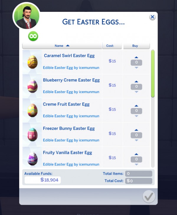  Mod The Sims: Functional Easter Basket with Edible Easter Eggs by icemunmun