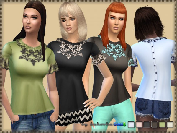  The Sims Resource: Blouse and Frills top by bukovka