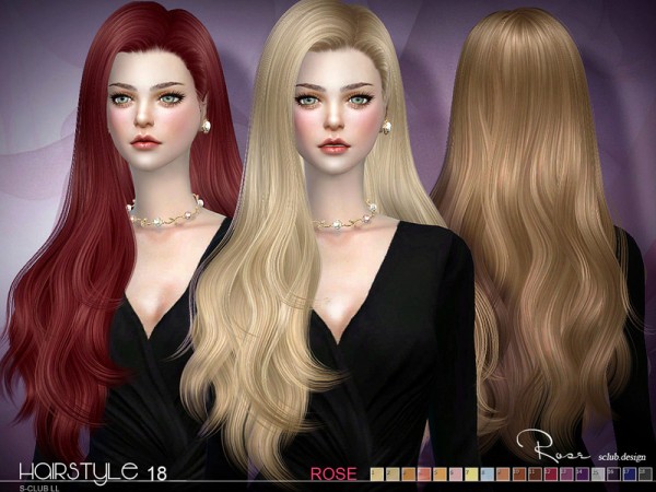  The Sims Resource: Hair Rose n18 by S Club