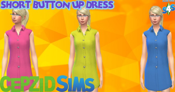 Simsworkshop: Short Button Up Dress by cepzid