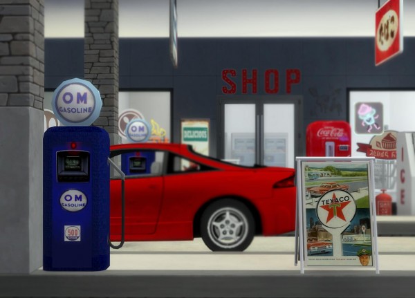  Sims 4 Designs: Cyclonesues Gas Station Stuff and Outdoor Ice Vending Machine