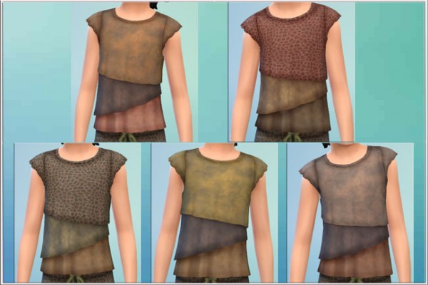  Blackys Sims 4 Zoo: Leather top and shorts by mammut
