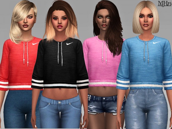  The Sims Resource: Athletic Goals Tops by Margeh 75