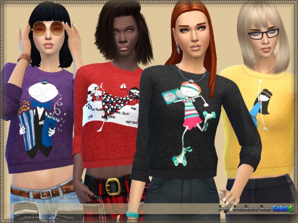  The Sims Resource: Sweater Cartoons by bukovka